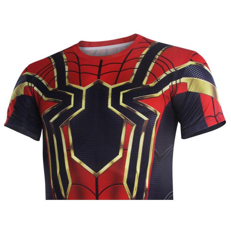 Marvel Mens Superhero Compression T Shirt Sports Fitness Gym Tops Spiderman Tee