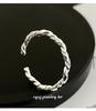Cui Yan S925 Sterling Silver Korean Twist Knot Minimalist Adjustable Ring for Women