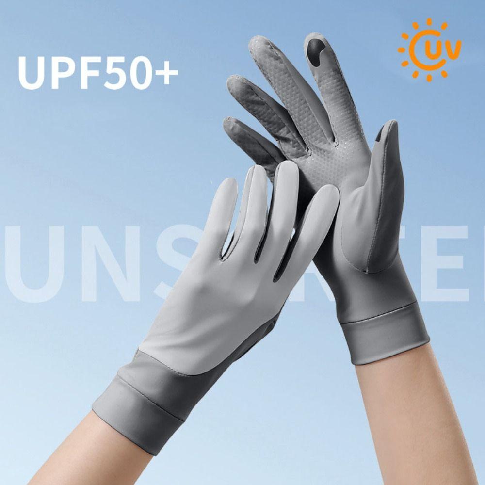 1 Pair Anti-UV  Ice Silk Gloves Ice Silk Cycling Driving Gloves  Running Sports