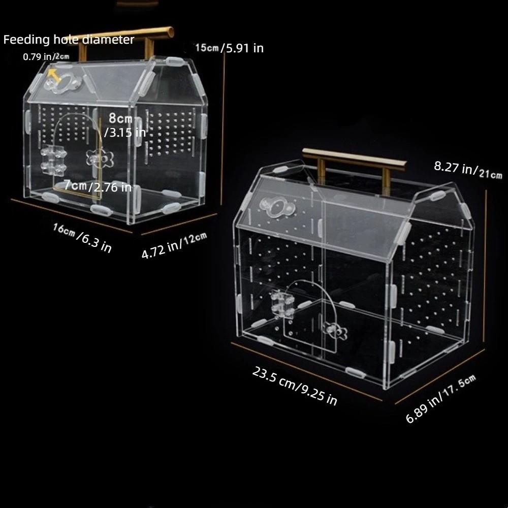 Magnetic Snap Closure Reptile Breeding Box Acrylic Spider Observation Box  Observation