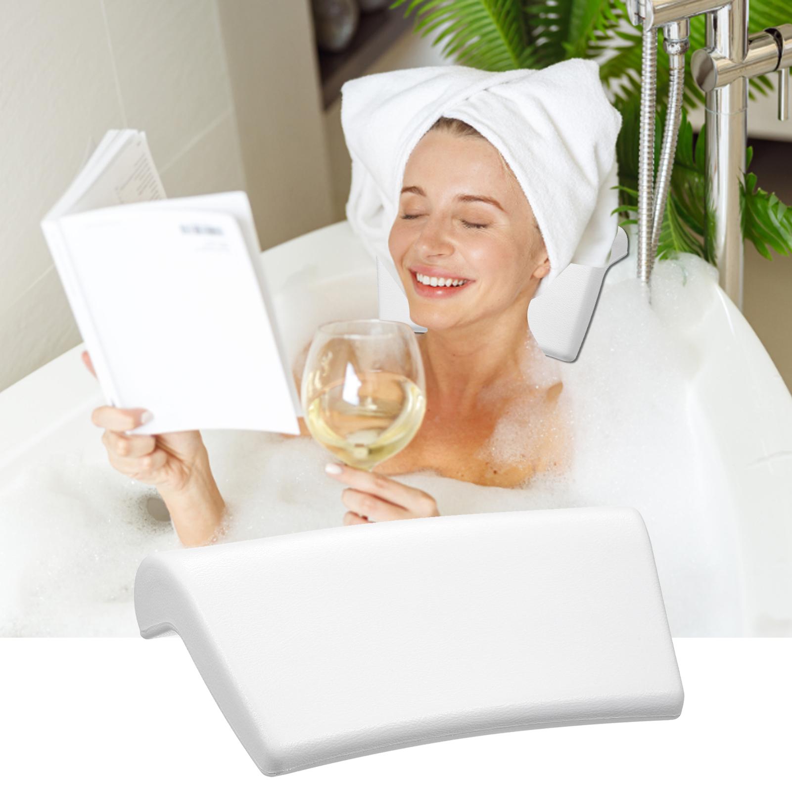 

Soft Bath Pillow Waterproof Bathtub Pillows Headrest Non slip SPA Bathroom Supplies White белый
