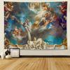Majestic Renaissance Baroque Tapestry Wall Hanging Classical Mythological Divine Cloud Art Polyester Fabric Home Decor Accent
