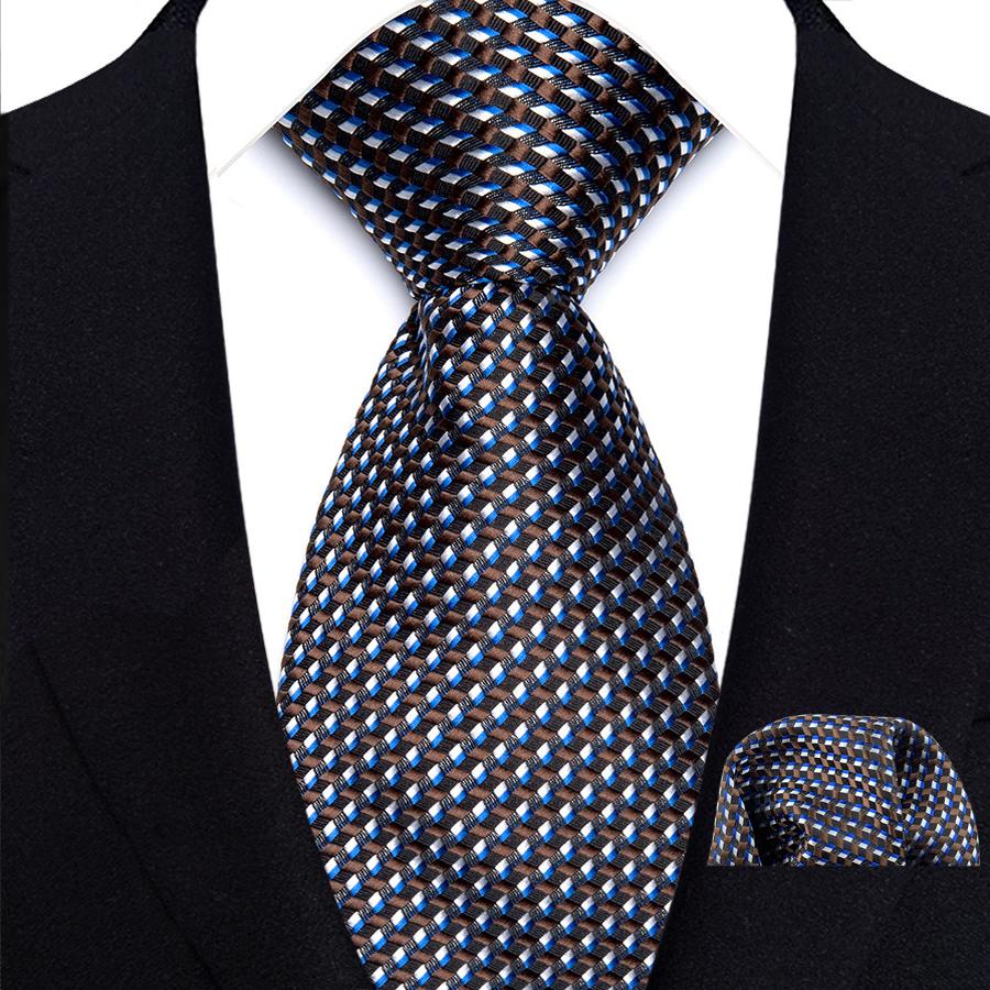 Classic Mens 8cm Tie Set Navy Polka Dot Stripes Tie For Men Wedding Business Party Fashion Design Quality Hanky Necktie Set