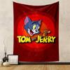 Tom and Jerry Cartoon Poster Tapestry Wall Hanging, Classic Cat and Mouse Art, Funny Wall Decor for Bedroom Living Room Kids Room