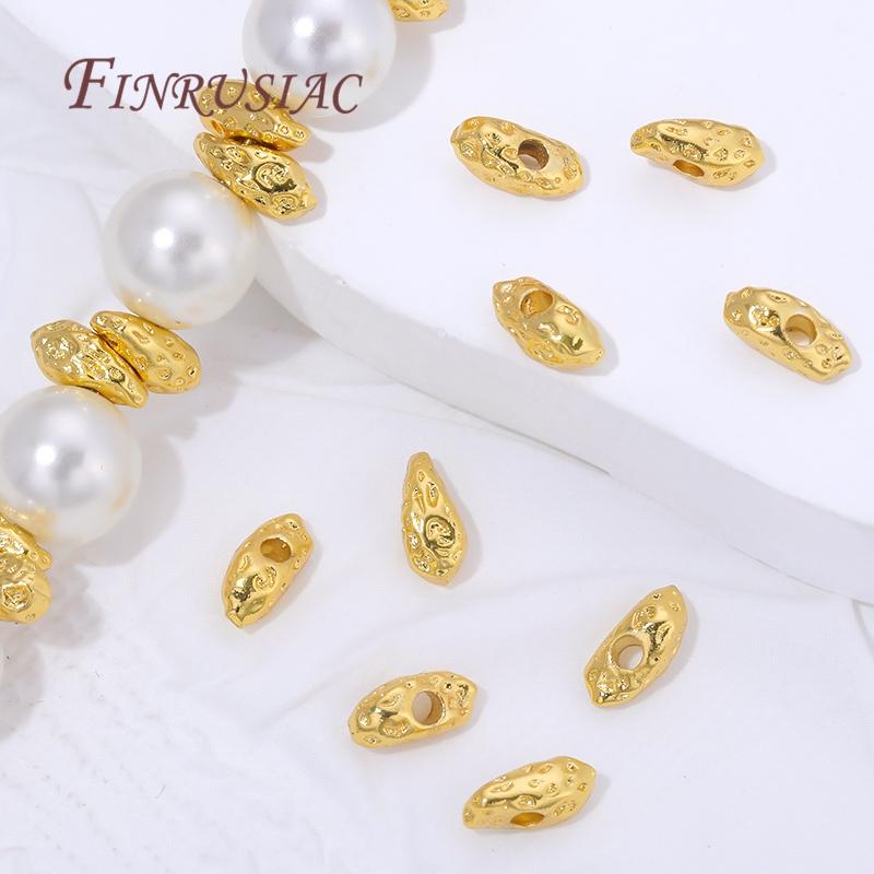 10/20Pcs 18K Gold Plated Decorative Beads,Spacers For Bead,Metal Separator Beads,Jewelry Making Supplies,Bracelets Accessories