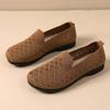 Summer new soft-soled soft-faced fashion casual mesh fly-woven breathable Doudou shoes hollow shallow mouth flat-soled single shoes women