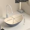 Modernes ovales Keramikwaschbecken, 16,3 x 9,8 Zoll – elegantes Badezimmerwaschbecken mit Abflusszubehör (Wasserhahn nicht im Lieferumfang enthalten)