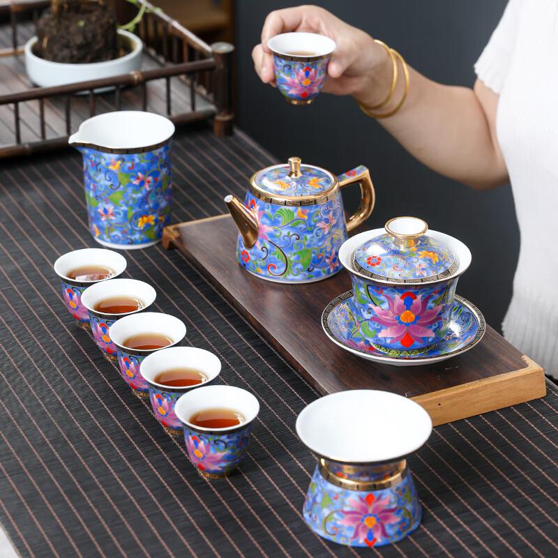 MULTIPOTENT Cloisonné Ceramic Kung Fu Tea Set