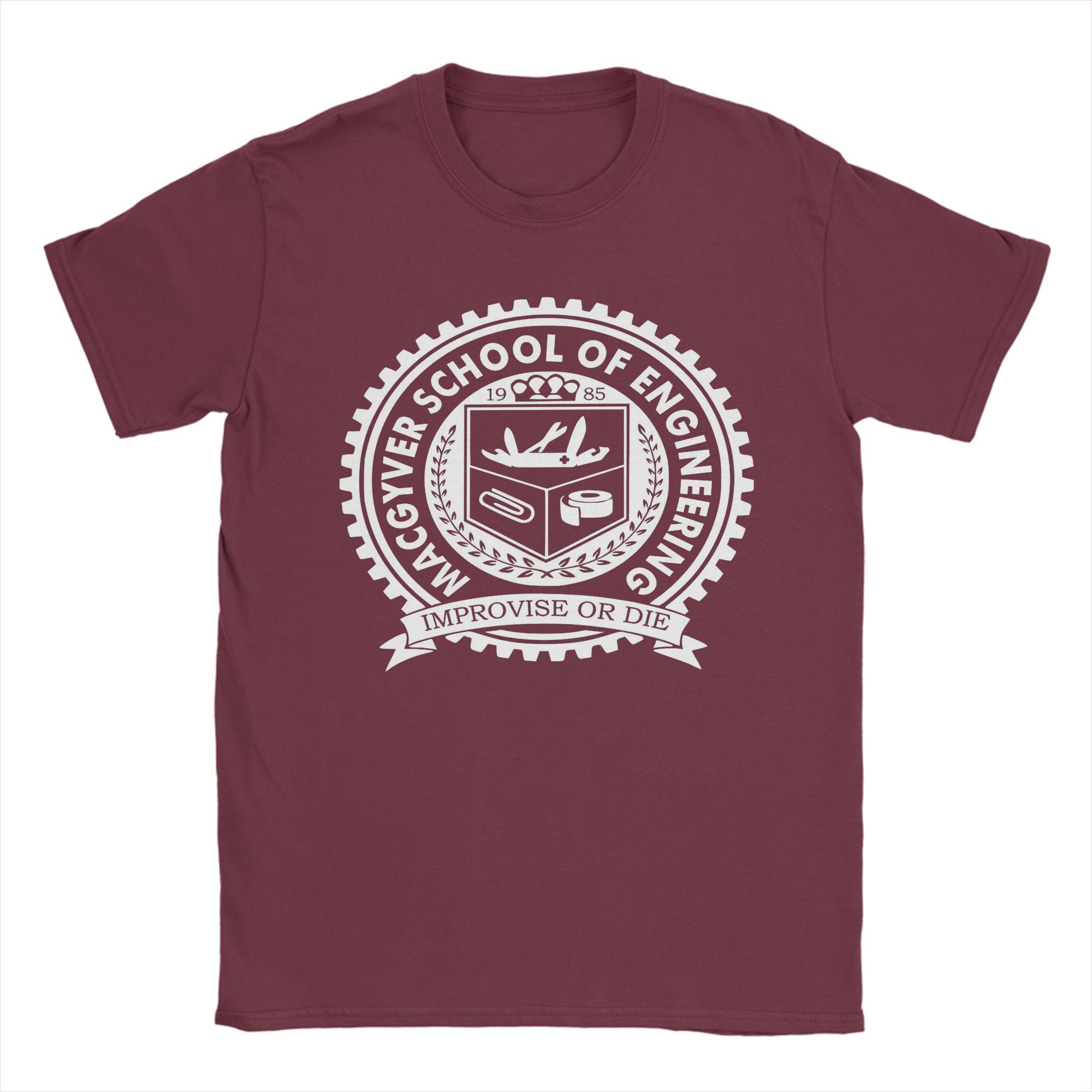Мужская футболка Macgyver School Of Engineering Ingenuity Mechanic Cotton Merch Новинка Круглые футболки Футболки в подарок на день рождения S
