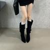 Internet Celebrity Leopard Print Fashion Knee Boots Women 2025 Autumn New Wear Versatile Three Wear Heightening Fashion Boots Shoes