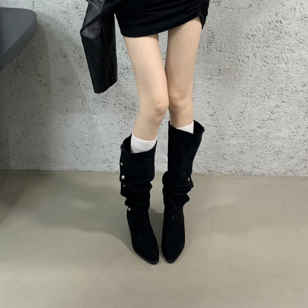 Internet Celebrity Leopard Print Fashion Knee Boots Women 2025 Autumn New Wear Versatile Three Wear Heightening Fashion Boots Shoes