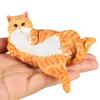 Yaratıcı Sevimli Kedi Bebek Süsleri - Tüysüz, Pastoral ve Yan Yatan Kediler Ev & Kahve Dükkanı Dekorasyonu İçin