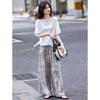 Summer Casual Irregular T-Shirt and High-Waisted Wide Leg Pant Set