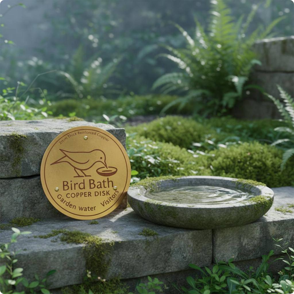 Bird Bath Purification Disk Universal Fit Birdbath Copper Disc Outdoor Water Care Reinforced Design Garden Decor