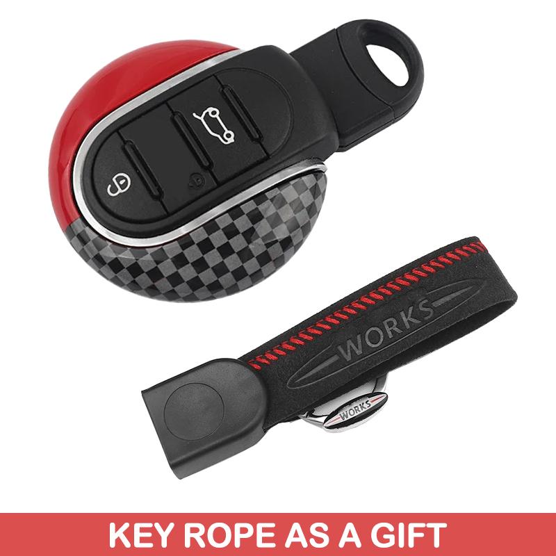 Car Key Case Cover Chain Shell Decorative Protection Fob Holder For Mini Cooper F54 F55 F56 F60 One D S Clubman Accessories