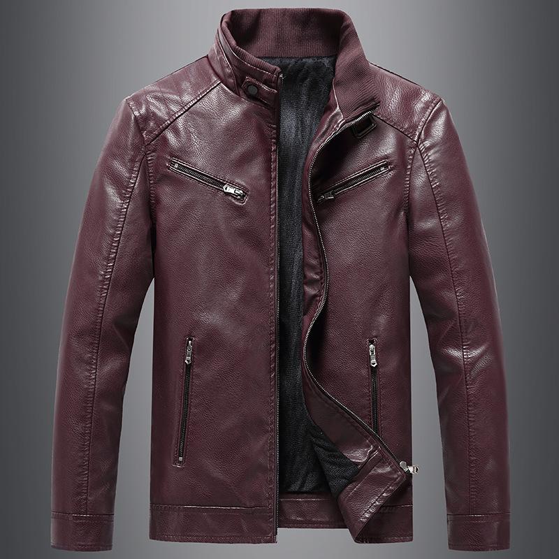Men's Leather Jacket Youth Slim Korean Style Jacket Spring New Men's Handsome Motorcycle Leather Jacket