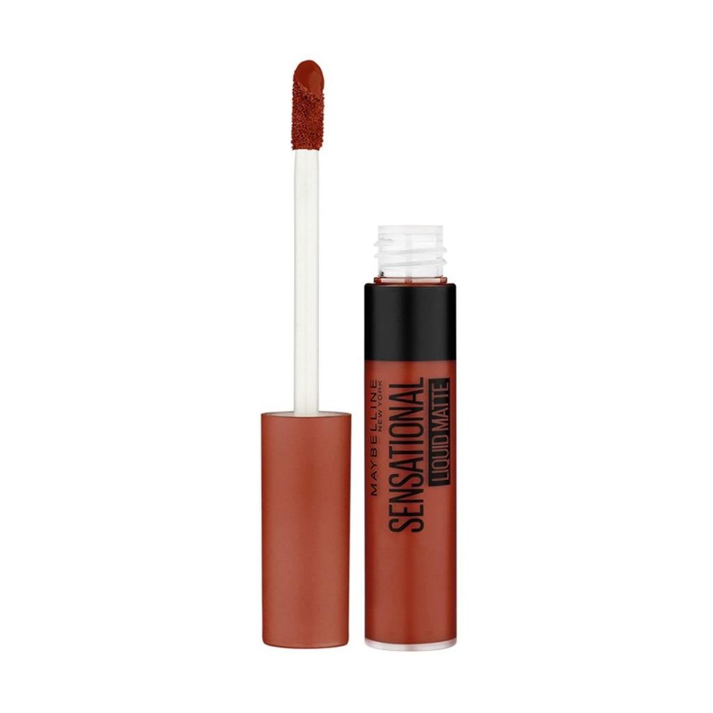 Maybelline New York Sensational Liquid Matte Lipstick 7ml Full Coverage Non-Sticky 17 Stop On Red