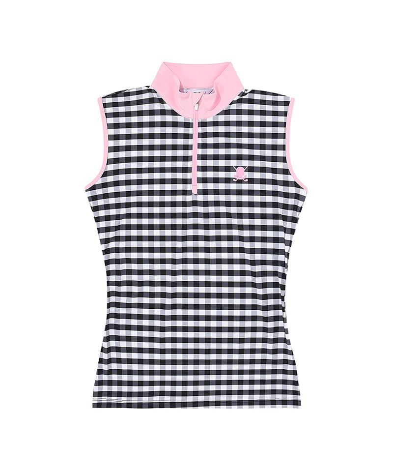 Chuku Chu C23M-Ts009W Gingham Check Top (Black) Black/Xs