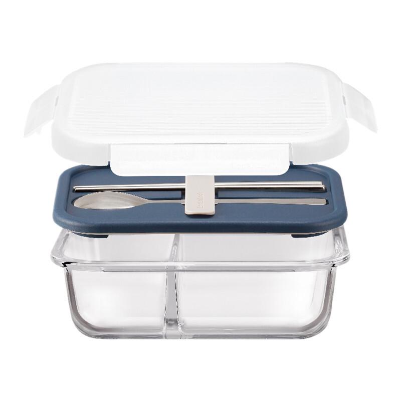 LocknLock Microwave-Safe Glass Lunch Box with Dividers