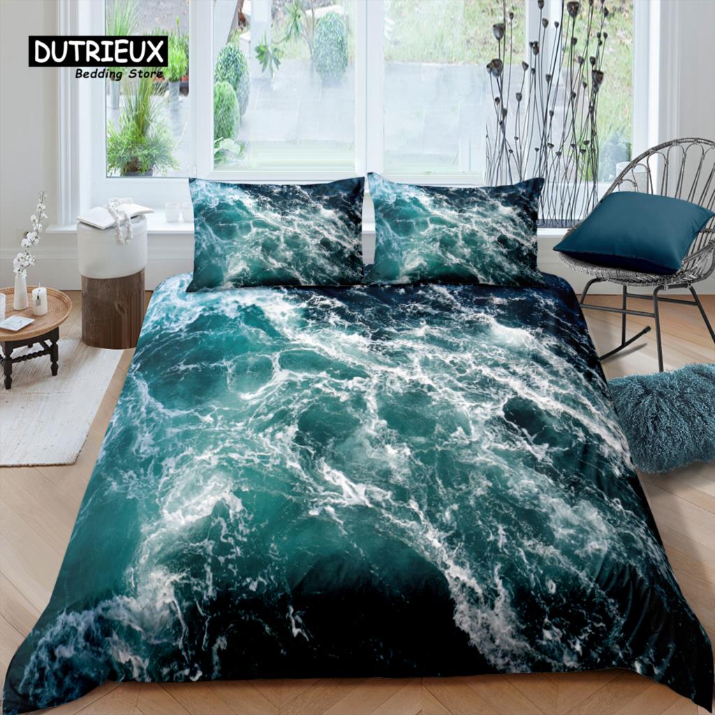 Comforter Home Living Luxury 3D Seawater Bedding Set The Sea Queen And King Eu/Us/Au/Uk Size Comforter Bedding