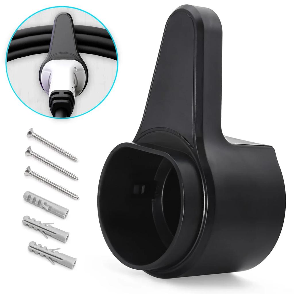 AD EV Charger Plug Holder for Electric Vehicle Charging Cable Plug Stand Extra Protection Wallbox Wallmounted Cable Holders