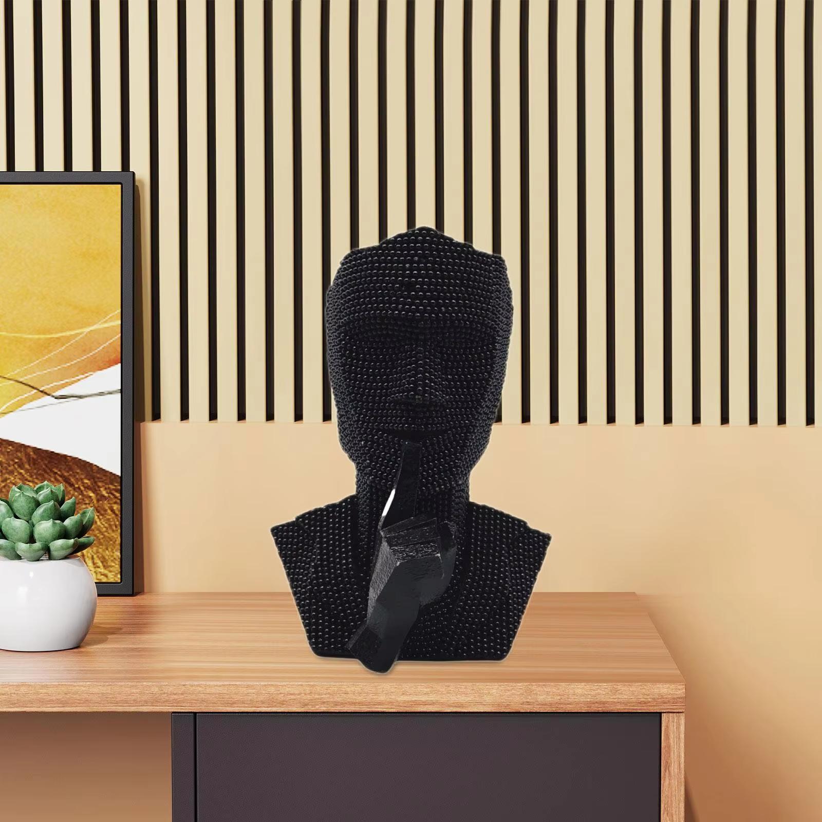 

Абстрактна скульптура обличчя Настільна прикраса для спальні Книжкова полиця Домашній декор чорний