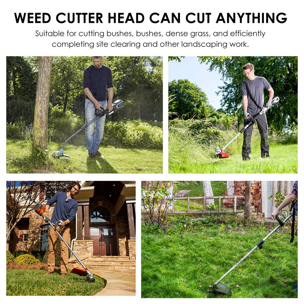 Brush Cutter Trimmer Blade Kit 2 Tooth Replacement for most straight axis trimming machines with 1 inch or 20 mm spindles
