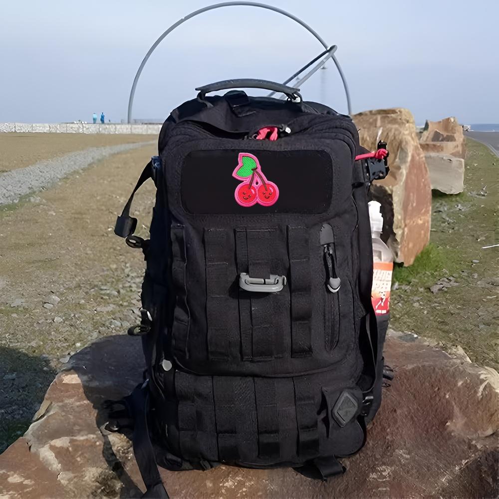 Twin Cherry Cute Cartoon Tactical Patch Morale Velcros Sticker Embroidered Badge Patch Hook Loop Fastener DIY Cap Backpack Jeans