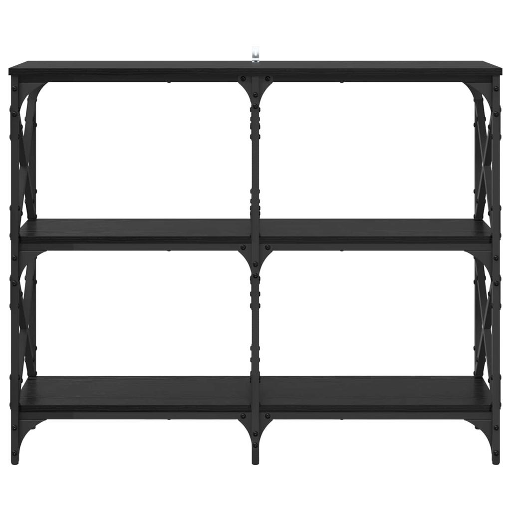 Console Table Black Oak Effect 100 X 28 X 80.5 Cm