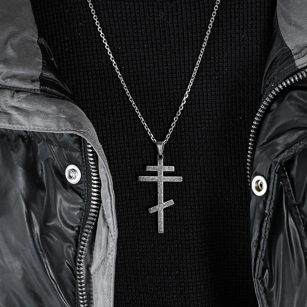 Eastern Orthodox Cross Pendant Necklace Stainless Steel Christian Religious Jewelry Unisex 3 Colors