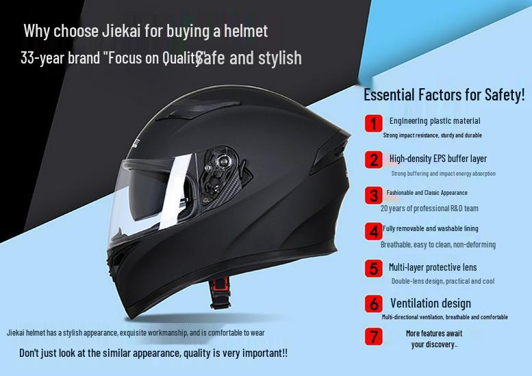 Jiekai Full Face Flip-Up Motorcycle Helmet for Men & Women with Horn Design - All Season Racing Safety Helmet.