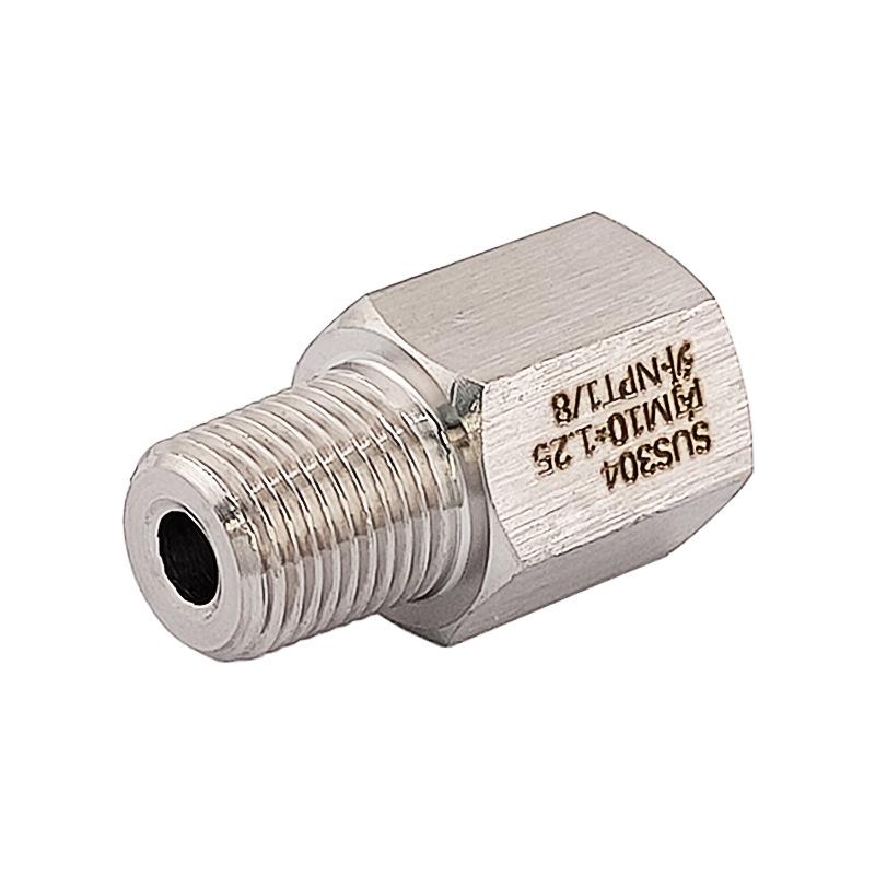 

Різьбовий адаптер з нержавіючої сталі 304, внутрішня M10x1.25 на зовнішню NPT 1/8, метричний на дюймовий редукційний (1068)