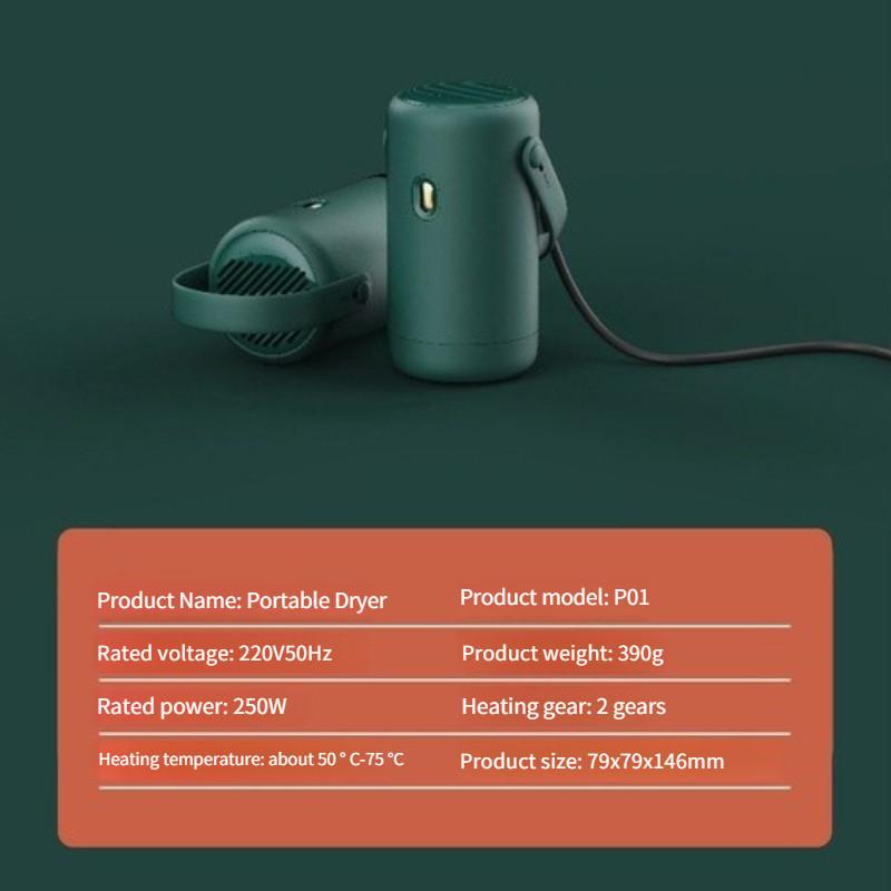 250W Mini Portable Clothes Dryer Travel Household Small Air Dryer Foldable Sterilization Clothing Quick Drying Machine