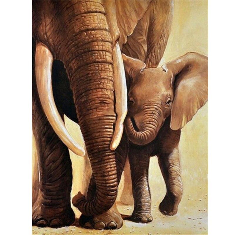DIY Elephant 5D Diamond Painting Full Round Drill Animal Diamond Embroidery Cross Stitch Kits Wall Art Home Decor Drop&amp;shiping