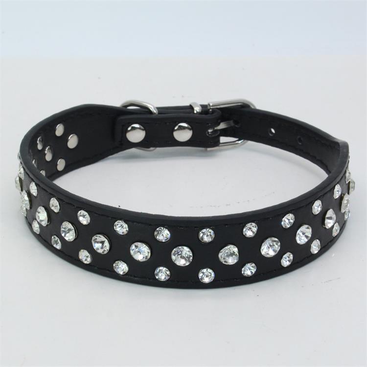 Beautiful And Elegant Pet Dog Cat Collar Adjustable Rhinestone PU Leather Multi-functional And Durable Dog Collars For Cat Puppy Collar For Simple