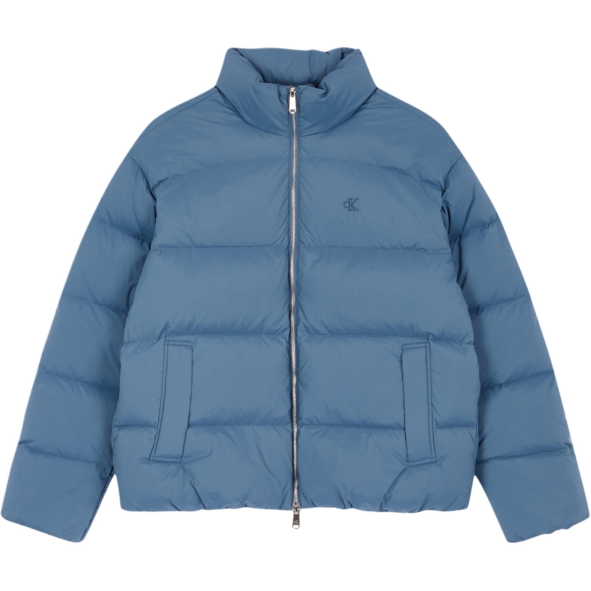 

Calvin Klein Logo Stand Collar Long Sleeve Jacket Men jackets Blue J400469CDO L