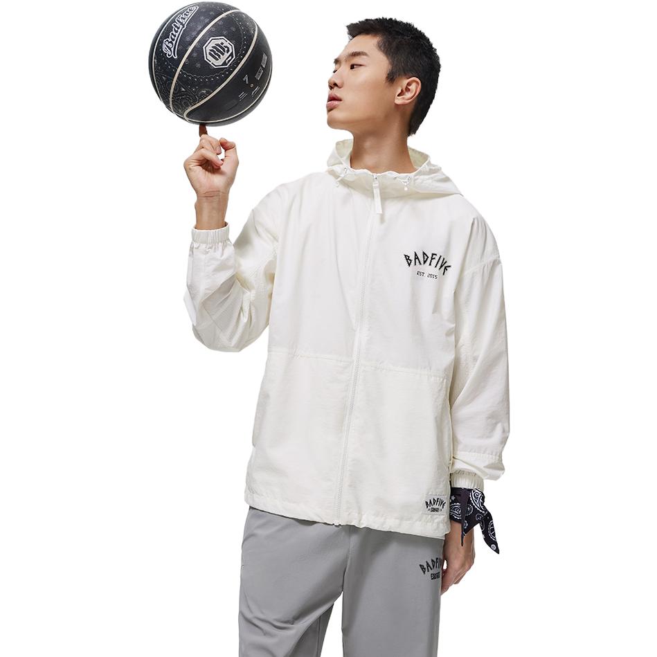 Li Ning BADFIVE Windproof Sun Protection Clothing Men's Ivory AFDT191-5