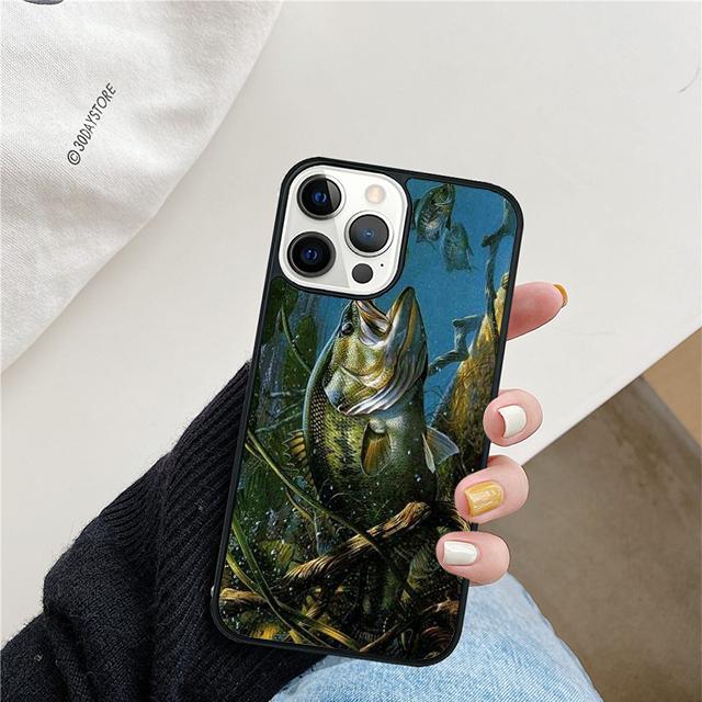 Fishing Painting Phone Case For iPhone 17 Air 15 16 Cover  11 13 14 Pro Max 12 Plus Max Fundas
