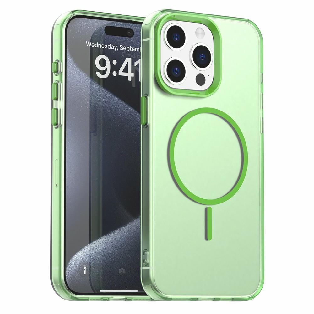 For iPhone 15 Pro Case Candy Color PC + TPU + PET Phone Cover Compatible with MagSafe