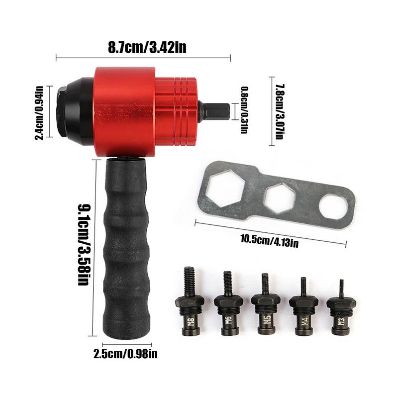 Drill Rivet Applicator Adapter Rivet Installation Tool Professional Nut Insert Efficient Riveting Hand Tool Insert Nut Sturdy