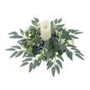 Wreath Leaf Faux Candle Base With Polyester Material For Party And Styling Home