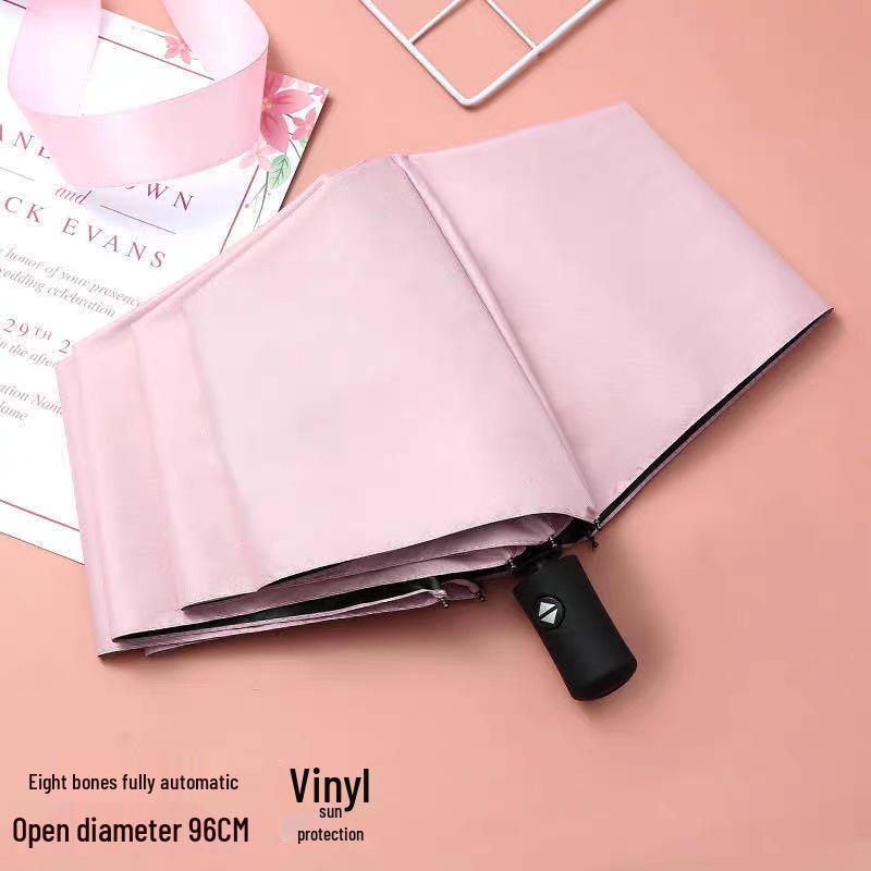 Large Size Automatic Folding Umbrella with Black Glue Sunshade for Sun and Rain