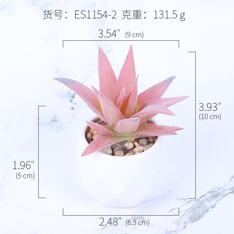Office Potted Plant Fake Succulent Ceramic Pot Mini Pink Succulent Diamond Cup Potted Plant Second Hair Anti-Drop Potted Plant