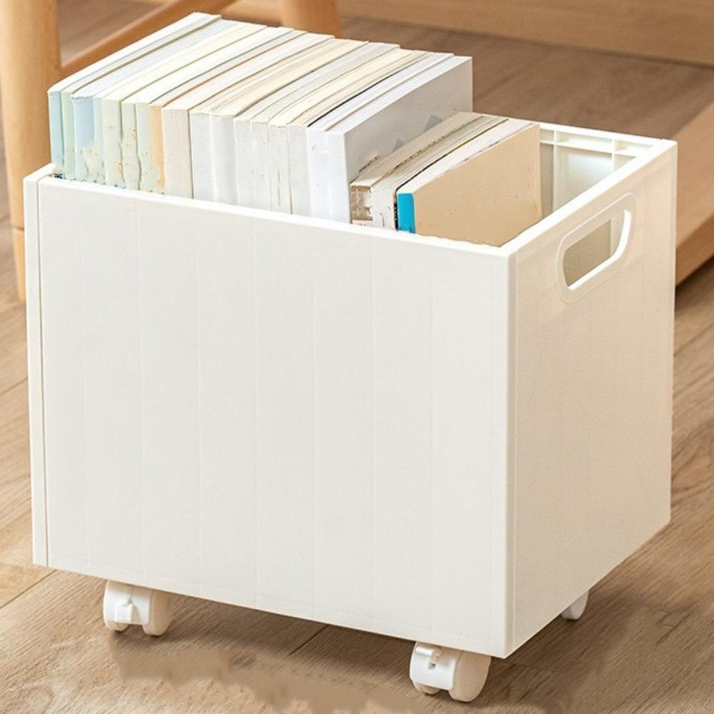 with Pulley Wheels Book Sorting Box Stackable Storage Organizer Clothes Storage Box  Student Desk