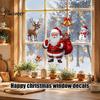Snowman Window Decorations Christmas Static Clings, PVC Santa Claus And Elk Self Adhesive Decals Decals, Waterproof Reusable Glass Stickers for Store