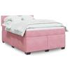 VidaXL Slat Bed Base with Mattress Pink 140x200 Cm Velvet 3288635