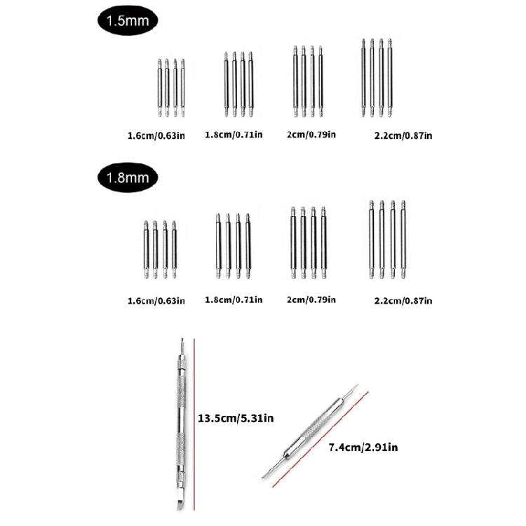 37Pieces Watch Band Adjustment Tool Kits with Double Head Designs and Multiple Size Tip Replacement for Link Removing