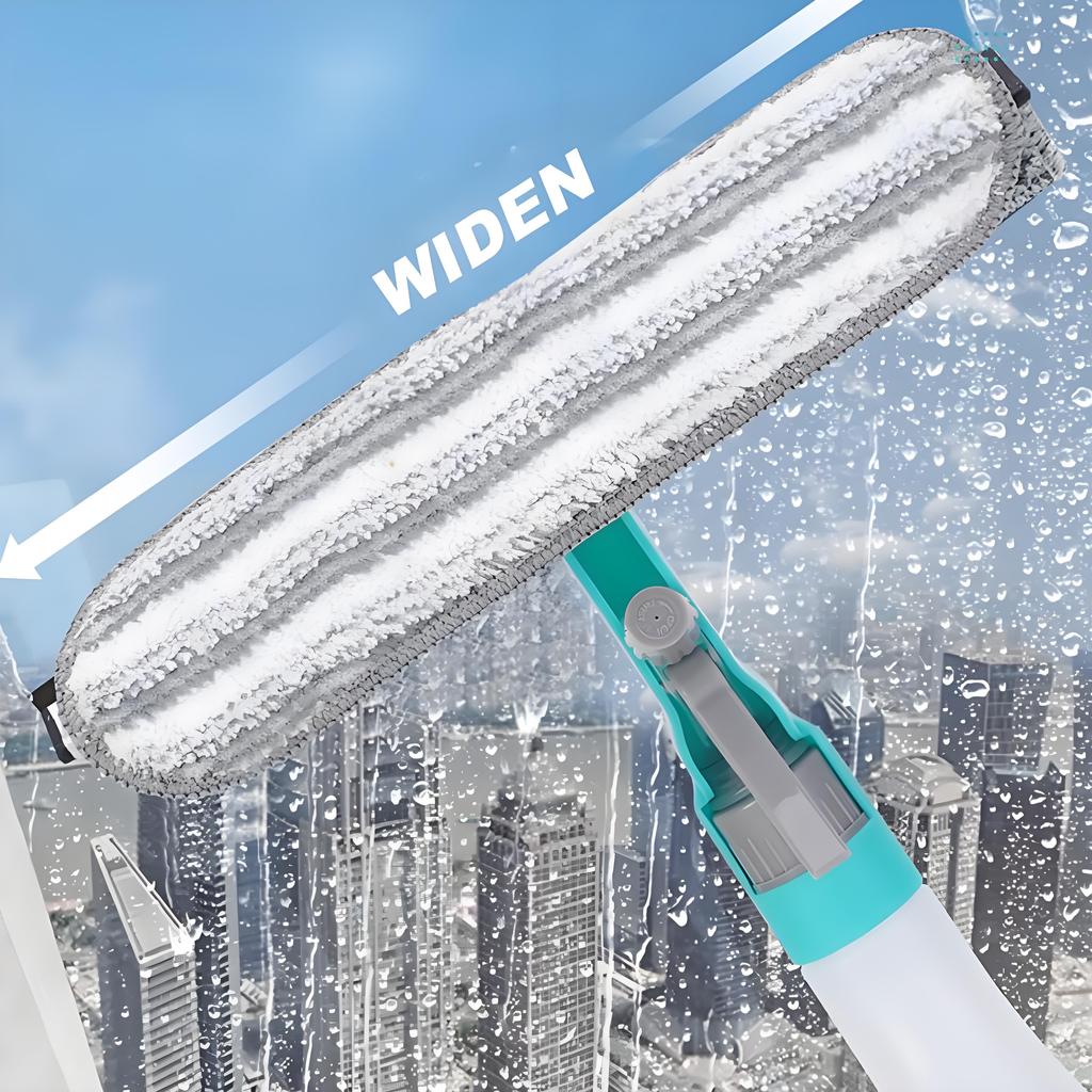 All-in-One Streak-Free Window Cleaner Tool | Built-in Sprayer for Glass/Mirrors/Tiles | Professional-Grade Indoor & Outdoor Use
