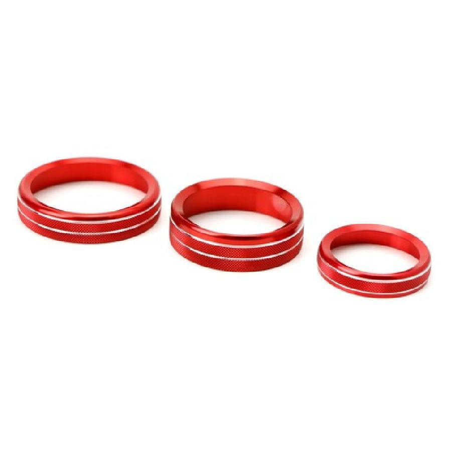 6pc Red AC Stereo Volume/Tune Trailer Switch Knob Ring Covers For 2016-20 F-150