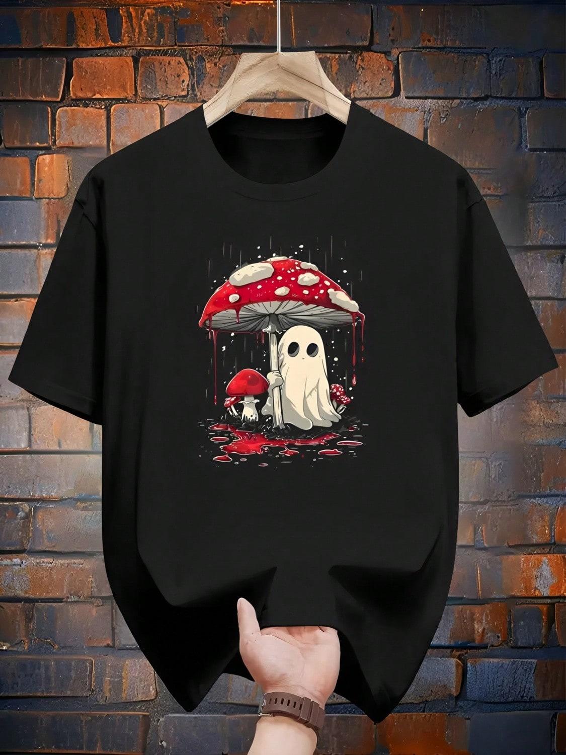 Halloween Shirt Ghost Mushroom Spooky T-Shirt_1lm S